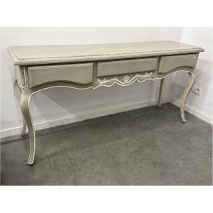 Louis XV Style Painted Console With 3 Drawers (h80x165x45cm)
