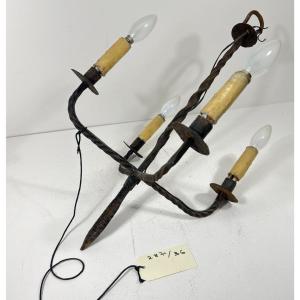 4-light Wrought Iron Chandelier (h60cm, ø40cm)