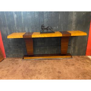 Decoene Freres, Large Art Deco Console Table Fully Restored, Circa 1930