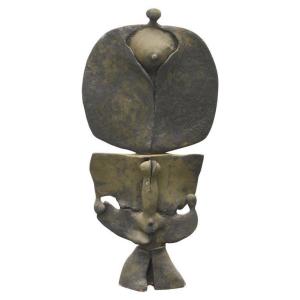Yves Rhayé '1936-1995' Grande Sculpture En Terre Cuite Circa 1970
