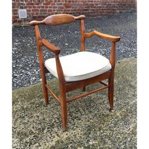 Guillerme Et Chambron, Pair Of "fumay" Armchairs Edition Votre Maison Circa 1970