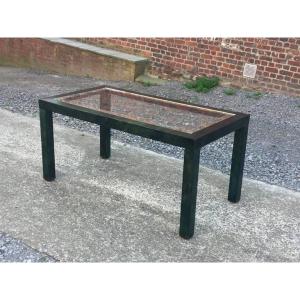 Aldo Tura, Large Table With Green Stained Parchment Base, Italy Circa 1960/1970