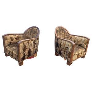 Suite De 5 Fauteuils Et 1 Banquette Art Deco Circa 1930