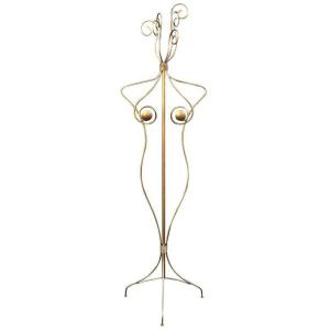 Large Footman Or Mute Servant In Gilded Metal, Circa 1970/1980