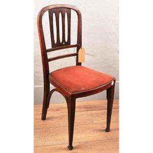 Thonet, Stained Wood Chair With Openwork Backrest, Viennese Secession, Circa 1900 