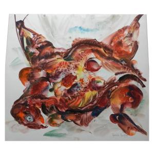 "gabrielle Bouffay, Watercolor On Paper Circa 1970