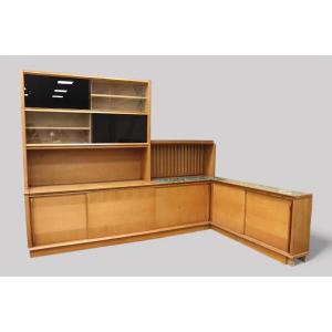  Guillerme Et Chambron Important Corner Cabinet, Edition Votre Maison Circa 1965
