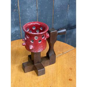 Boleslaw Danikowski (1928-1979) Rare Ceramic And Oak Lamp Circa 1960