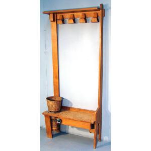 Guillerme Et Chambron, Rare Oak Coat Rack, Edition Votre Maison, Circa 1960/1970