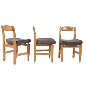Guillerme Et Chambron, Set Of 6 "lorraine" Chairs, Edition Votre Maison, Circa 1970