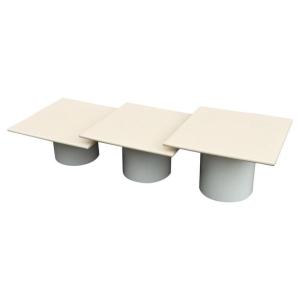 3 Nesting Side Tables, Metal And Lacquered Wood, Pop Design Circa 1960/1970