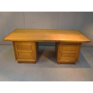 Large Art Deco Oak Desk, In The Style Of Dominique, Circa 1930/1940
