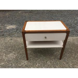 Large Vintage Teak And Formica Bedside Table Circa 1970