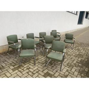 Set Of 9 Art Deco Modernist Armchairs Circa 1930/1950