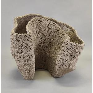 Gilles Caffier (1963) Free-form Ceramic Vase, Signed And Dated