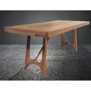 Guillerme Et Chambron, Oak Dining Room Table, Edition Votre Maison Circa 1960/1970