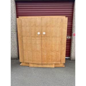 André Arbus (1903-1969) Elegant Art Deco Sycamore Armoire 1935 