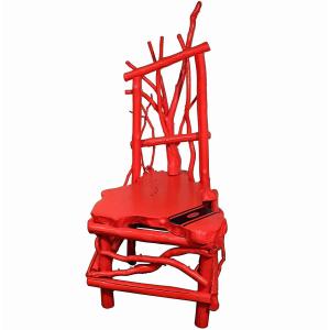 Patrick Cornier (1957-) Hobbit Chair, Series 213, In Lacquered Root And Branches 