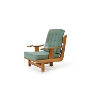 Guillerme Et Chambron, Rare Tripod Armchair, Circa 1960, Votre Maison Edition.