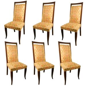 Set Of 6 Art Deco High-back Chairs, Circa 1930 