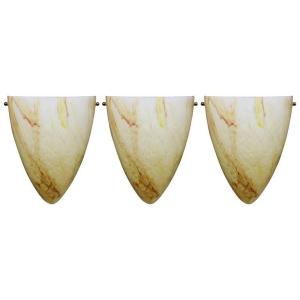 Set Of 3 Tinted Glass Wall Sconces, Circa 1970, Clichy Style, Murano