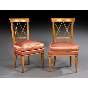 Maurice Hirsch, Pair Of Neo-classical Chairs Circa 1940/1950