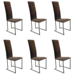Maison Jansen, Set Of 6 High-back Chairs Circa 1970 
