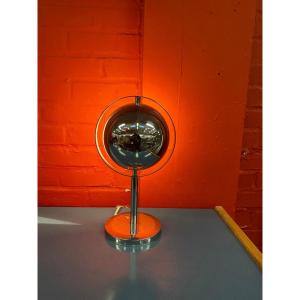 "eclipse" Lamp In Chromed Metal, Circa 1970
