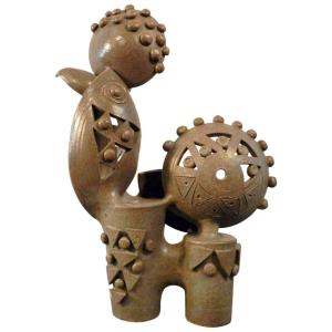 Boleslaw Danikowski Large Sculpture In Glazed Ceramic. France 1950. 