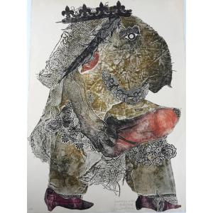 Alain Bourbonnais (1925-1988): Gratte-cul. 1976. Outsider Art 