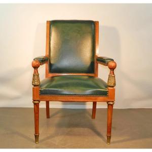 Large Empire Style Walnut Armchair Circa 1930/1950 