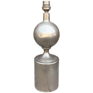 Maison Barbier, Metal Lamp Circa 1970, Signed