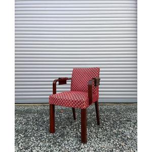 Charles Dudouyt (1885-1946) 4 Art Deco Bridge Chairs In Oak Circa 1940