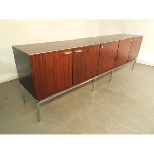 Large 1960s Rosewood Veneer Sideboard With 5 Doors 