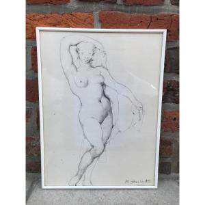  Marcel Delmotte (1901-1984) Drawing, Signed M. Delmotte And Dated 1981 