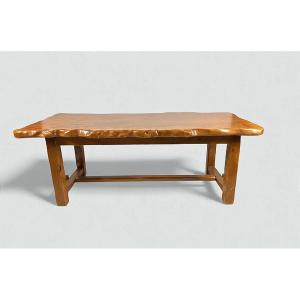 Large Organic Table Made Of Fruitwood, Circa 1970 