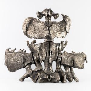 Yves Rhaye (1936-1995) "composition", Large Glazed Terracotta Sculpture. (79cm High)
