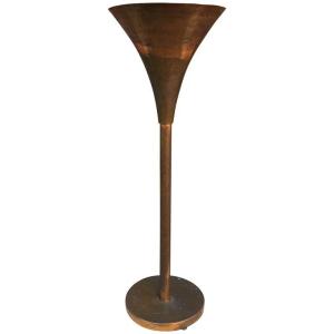 Robert Mallet-stevens, Modernist Art Deco Lamp, Circa 1920–1930; Made Of Brass; Patina Needs Refreshing