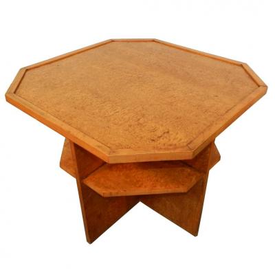 Pedestal Period Art Deco In Birch Veneer, Circa 1930