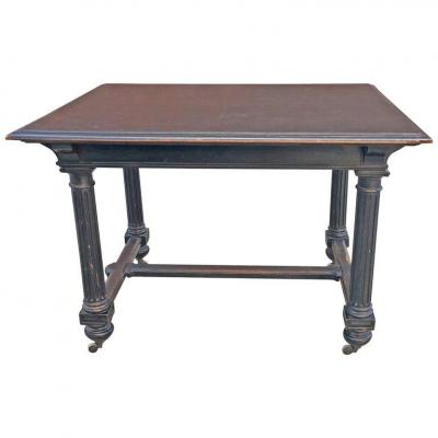 Elegant Blackened Walnut Table, Napoleon III Period