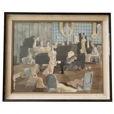 Francis Andre, Signed Watercolor, Located In Eichstatt And Date