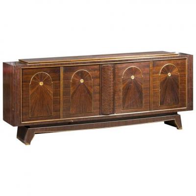 André Boyer, Art Deco Sideboard In Macassar, Bronze, Circa 1940