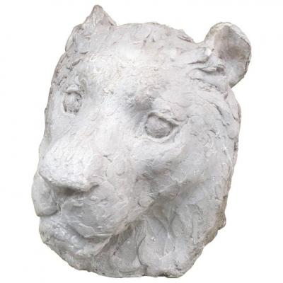 Ernestine Sirine-real (1899-1994) "lioness Head Plaster Art Deco Period"