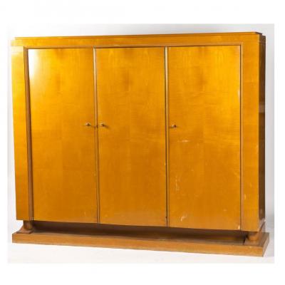 Francisque Chaleyssain (1872-1951) Art Deco Wardrobe In Sycamore Circa 1940