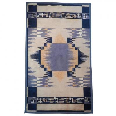 Large Wool Rug Epoque Art-deco Circa 1930