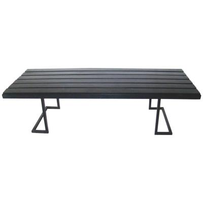 Table Salon Around 1950/1960, Wood And Lacquered Metal