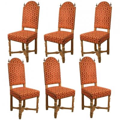 Suite 6 Neo Classic Chairs In Bleached Oak Circa 1940