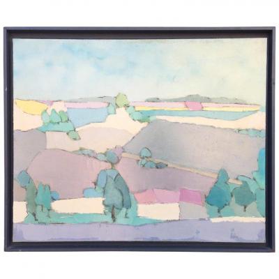 Gilles Afera Ferrand, "space 15" Hst, Signed, And Dated 1984