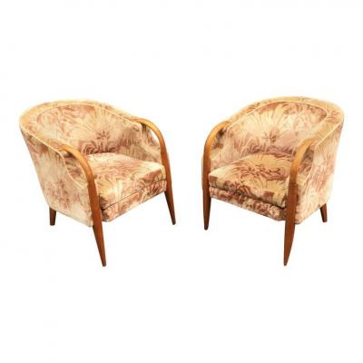 Pair Of Armchairs Period Art Deco Circa 1930