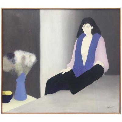 Raymonde Duval, "evasion" Oil On Canvas, Signed, Date 80